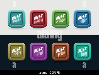 Vektor "BEST" unter dem Motto Label-Design-Vorlagen. Stock Vektor