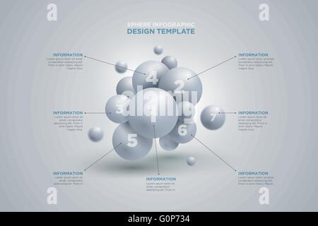 Vektor abstrakten Sphäre Infografiken Designvorlage. Elemente werden separat in Vektordatei geschichtet. Stock Vektor
