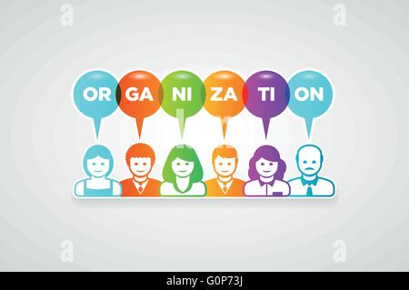 Temwork und Organisation Konzept Vektorgrafik. Stock Vektor