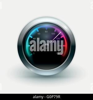 Vektor-Illustration des Tachos. Elemente werden separat in Vektordatei geschichtet. Stock Vektor