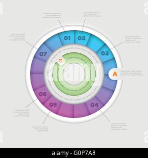 Vektor-Rad-Infografik-Design-Vorlage. Stock Vektor