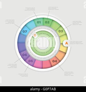 Vektor-Rad Kreisdiagramm Infografik Entwurfsvorlage. Stock Vektor