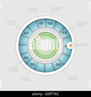 Vektor-Rad Kreisdiagramm Infografik Entwurfsvorlage. Stock Vektor