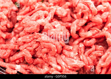Frisches rohes Hackfleisch als Hintergrund. Stockfoto
