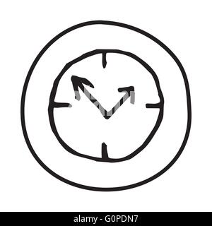 Doodle-Uhr-Symbol. Stock Vektor