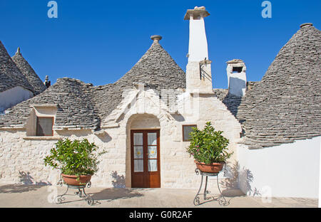 Traditionelle "Trulli" Häuser der Region Apulien Stockfoto