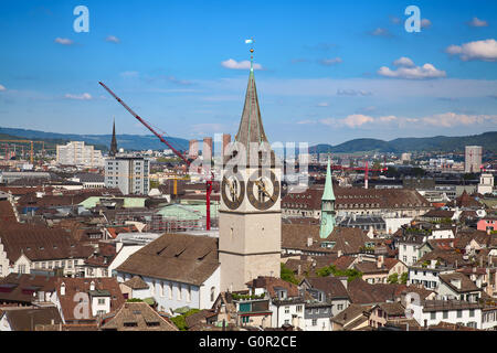 Zürich - 17.Mai: Luftaufnahme des Zürcher Altstadt am 17. Mai 2015 in Zürich, Schweiz. Stockfoto