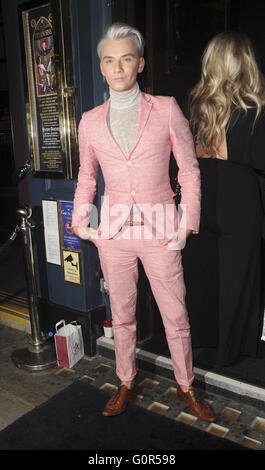 Prominente besuchen Jordan Davies-Party im Café de Paris Featuring: Harry Derbidge Where: London, Vereinigtes Königreich bei: 3. April 2016 Stockfoto