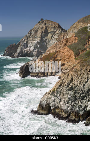 Des Teufels Folie steilen Klippen, Küste Vorgebirge, San Mateo County, Kalifornien Stockfoto