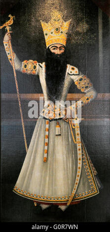 Fath Ali Schah (1772-1834). Am zweiten Qajar König von Persien. Porträt des persischen Malers Mihr ' Ali (fl.1795-Post-1830), Iran. 1809-1810. Öl auf Leinwand. Die Eremitage. Sankt Petersburg. Russland. Stockfoto