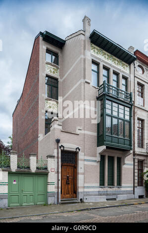 Belgien, Antwerpen, Stadthaus Generaal Van Merlenstraat 26 entworfene Stordiau Stockfoto