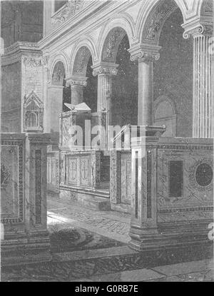Rom: St Clement Kirche, antique print 1880 Stockfoto