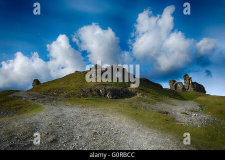 DINAS Bran, Llangollen in Sonnenuntergang Sonne Stockfoto