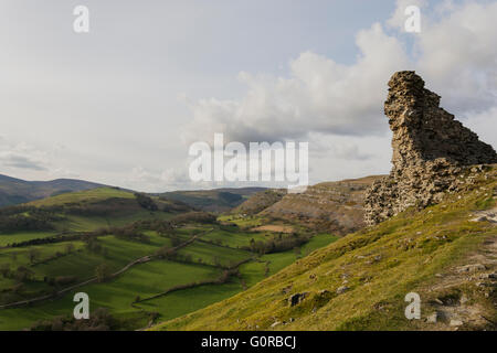 DINAS Bran, Llangollen in Sonnenuntergang Sonne Stockfoto