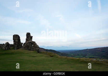 DINAS Bran, Llangollen in Sonnenuntergang Sonne Stockfoto