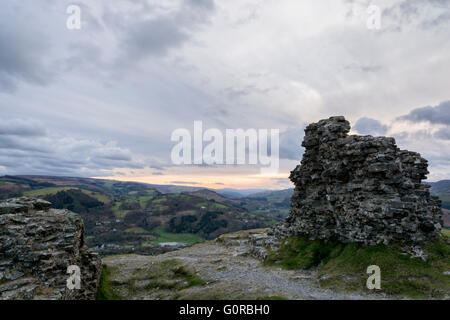 DINAS Bran, Llangollen in Sonnenuntergang Sonne Stockfoto