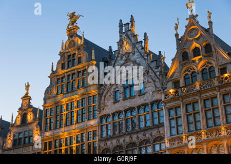 Gildenhäuser auf dem Grote Markt Antwerpen-Belgien Stockfoto