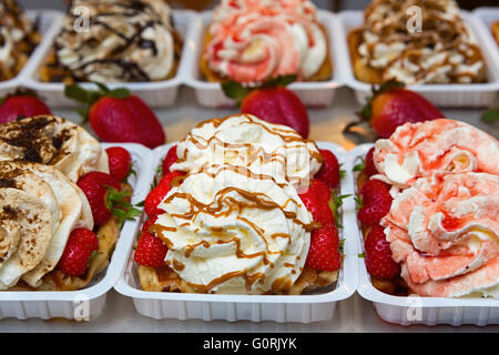 Waffeln-Brüssel-Belgien Stockfoto