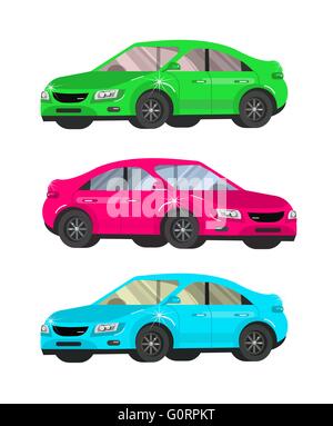 Design-Konzept der Auswahl und Kauf eines Autos Stock Vektor