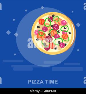 Online-Pizza-Bestellung-Vektor-illustration Stock Vektor