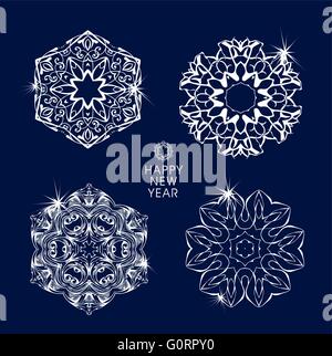 Kollektion von Vektor-Schneeflocken Stock Vektor