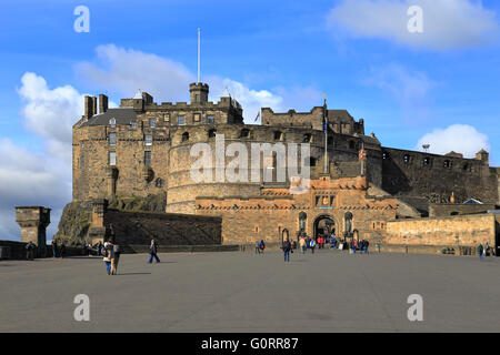 Edinburgh Castle und Esplanade, Edinburgh, Schottland, Großbritannien. Stockfoto