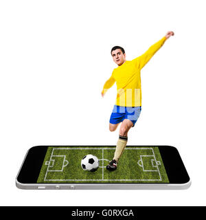 Mobile Fußball Stockfoto
