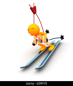 Teil des umfangreichen 3d orange Man-Serie.  Winter-Sport-Bilder für die bevorstehenden Olympischen Spiele geeignet. Stockfoto