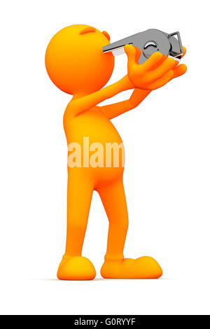 Eine umfangreiche Serie von einem 3d orange Mann, mit einer Vielzahl von Requisiten in allen erdenklichen Posen.  Gut für Anwendungen, wo eine bestimmte Person wo Stockfoto