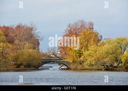 Die Boston Charles River Esplanade im Herbst. Stockfoto