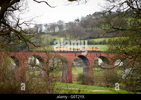 Whalley ein großes Dorf in Ribble Valley an den Ufern des Flusses Calder in Lancashire.  Volksmund "Whalley Arches", Wha Stockfoto