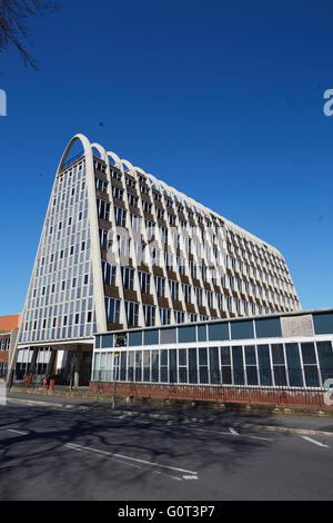 Toast-Rack oder Hollings Gebäude durch sein offizieller Name ist einem modernistischen Gebäude in Manchester, England. Das Gebäude war Stockfoto