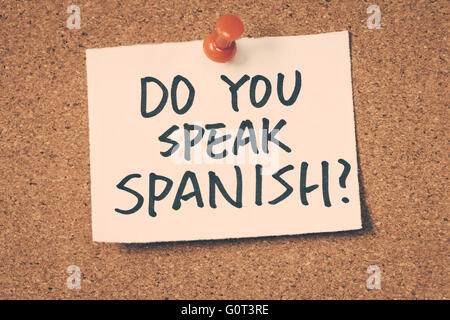 Sie sprechen Spanisch Stockfoto