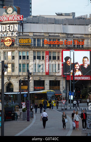 Manchester-Printworks Gebäude The Printworks ist urban Veranstaltungsort bietet ein Kino, Clubs und Restaurants, o befindet sich Stockfoto