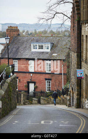 Hexham Marktstadt Zivilgemeinde Northumberland Hallstile Bank steilen Hügel vom historischen Marktplatz Geschichte wichtig ist Stockfoto