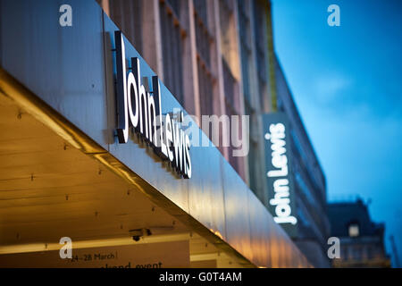 Oxford Street London John Lewsi Flagshipstore äußeren Zeichen Kaufhaus Partnerschaft Stockfoto