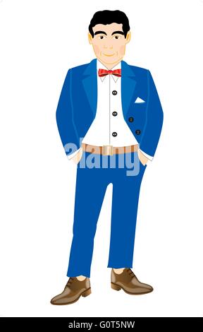 Man wiederum blauen Anzug Stock Vektor