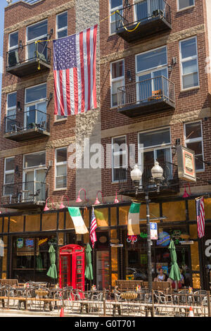 Pint Irish Bar und Restaurant in der trendigen Wicker Park Nachbarschaft in der West-Stadt-Gemeinde in Chicago, Illinois, USA Stockfoto