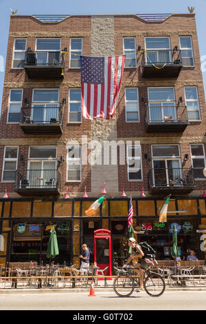 Pint Irish Bar und Restaurant in der trendigen Wicker Park Nachbarschaft in der West-Stadt-Gemeinde in Chicago, Illinois, USA Stockfoto