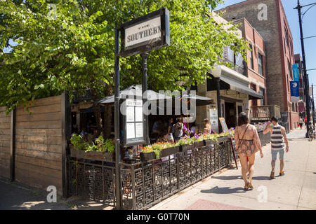 Die südlichen Restaurant in dem trendigen Wicker Park Viertel im Westen der Stadt-Gemeinde in Chicago, Illinois, USA Stockfoto