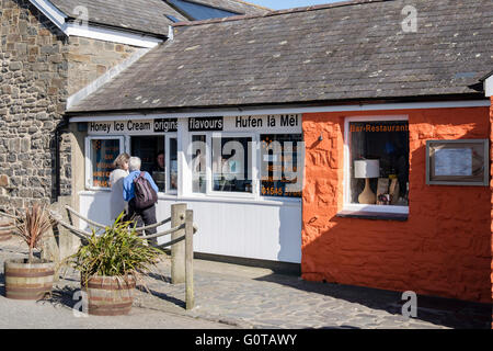 Die Hive-Honig eine Eisdiele, Café und Restaurant.  Aberaeron, Ceredigion, Mitte Wales, UK, Großbritannien Stockfoto