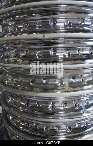 Gestapelte Felge Felgen Stockfoto