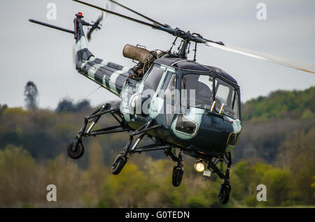 Westland Wasp HAT 1 war ein kleiner 1960s britischer Gasturbinen angetriebener, Schiffs-Anti-U-Boot-Hubschrauber. Dieses jetzt in Privatbesitz Stockfoto