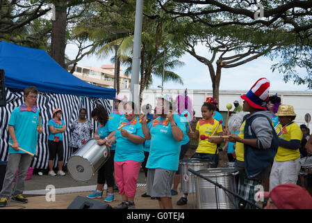 soziales Bewusstsein und faire Teilnahme zu fördern und zu unterstützen, Inklusion und Integration von Menschen mit Behinderungen. Noumea. Stockfoto