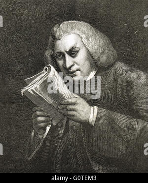 Dr. Samuel Johnson Lexikograph (1709-84) Autor von einem Wörterbuch der deutschen Sprache 1755 veröffentlicht. Stockfoto