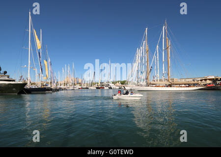 Bilder von Palma International Boat Show 2016 und Palma Superyacht Show 2016-Panorama der Superyachten + Schicksal Star Stockfoto