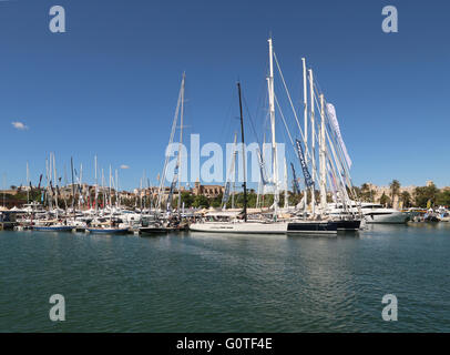 Bilder von Palma International Boat Show 2016 und Palma Superyacht Show 2016 - Panorama von Superyachten und Yachten Stockfoto