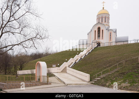 Varvarovka, Russland - 15. März 2016: Barbara der großen Märtyrer-Kirche im Dorf Varvarovka, einem Vorort von Anapa Krasnodar Kra Stockfoto