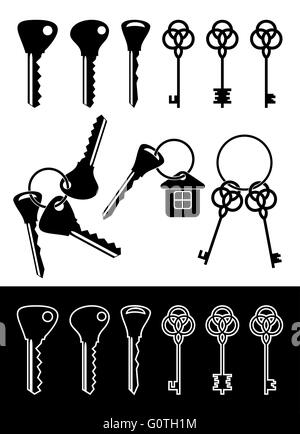 Verschiedene Schlüssel. Stock Vektor