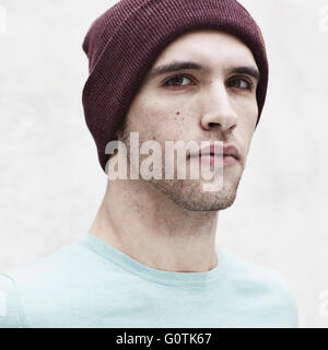 Close-up Portrait eines Mannes hipster Stockfoto